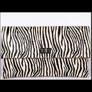 Zebra Print Clutch And Crossbody